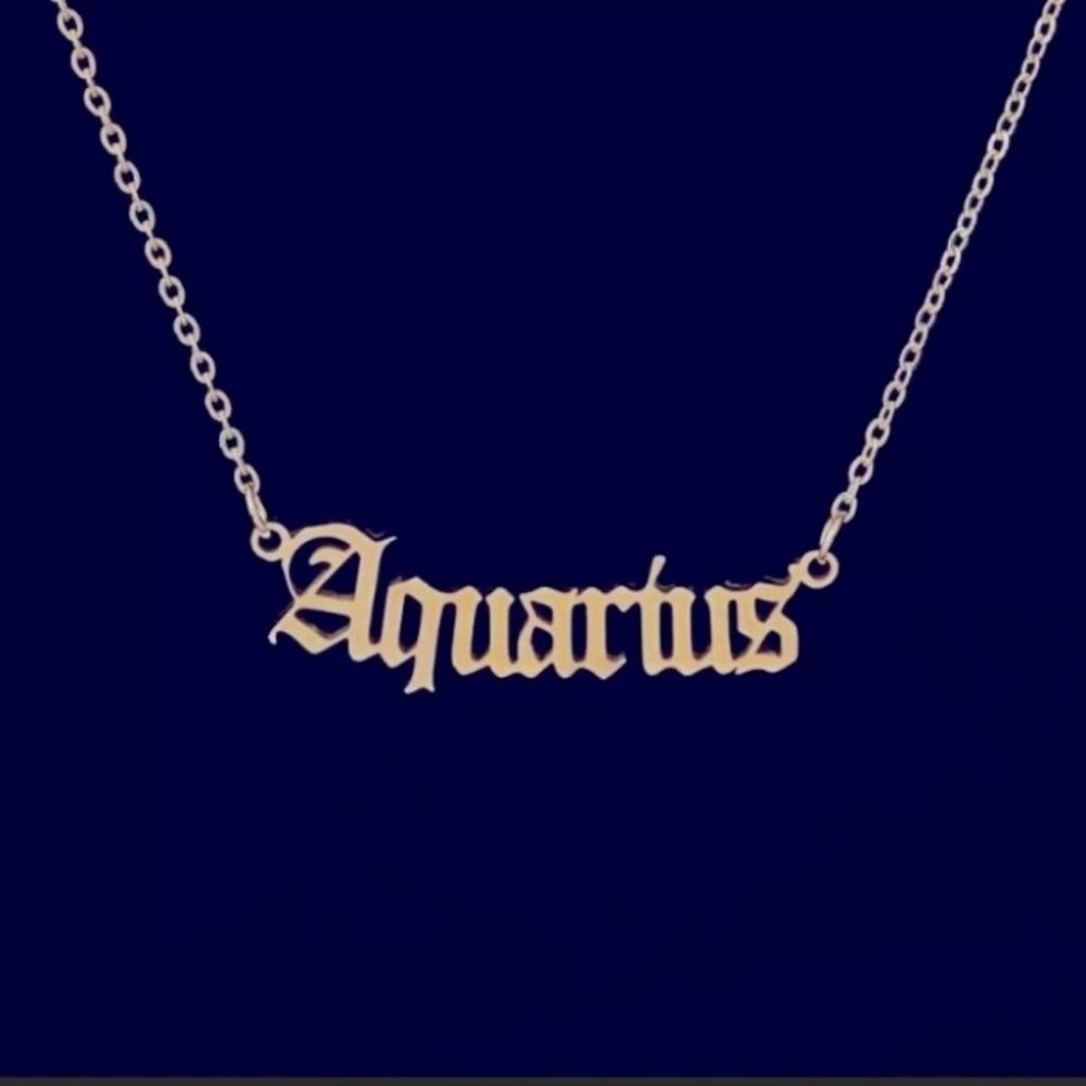 12 Astrological Letter Pendants Gold Necklace 925 - Picture 11 of 13